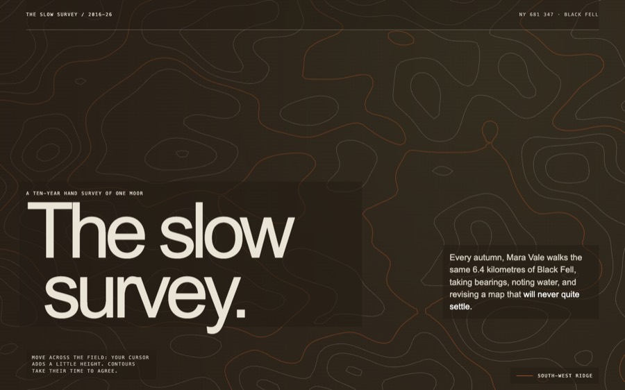 Screenshot of The Slow Survey — Black Fell Moor