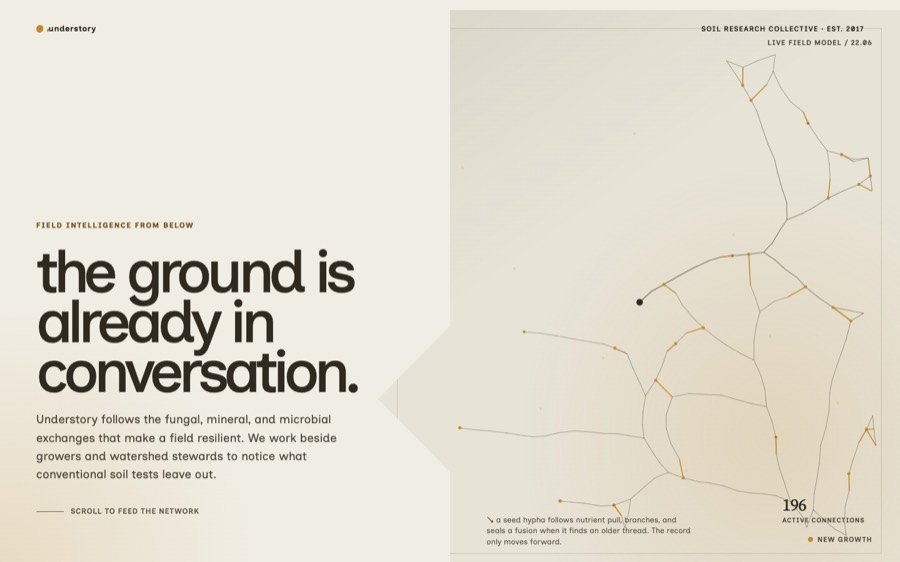 Screenshot of understory — soil research collective